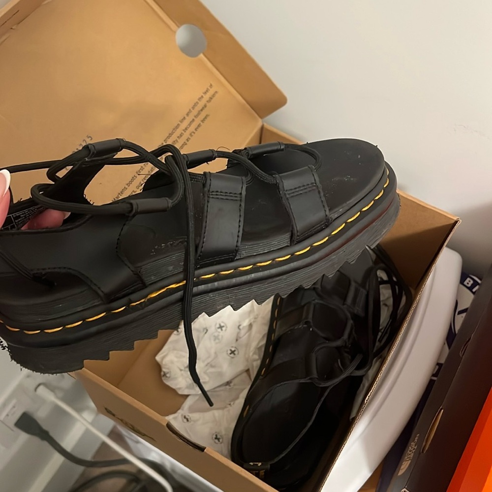 Doc marten platform lace up sandals
